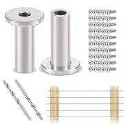 120 Pack T316 Stainless Steel Protector Sleeves for 1/8" Wire Rope, Deck Cabl...