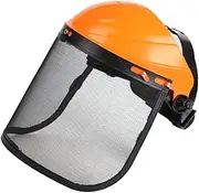 MotiveTech Forestry Mesh Visor Cover, Garden Trimming Face Shield Breathable Lightweight Grass Mowing Face Cover for Weeding Outdoor Work Farming, Orange