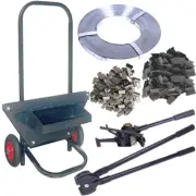 Heavy Duty Metal Strap+150 Clip+Corner Guard+Tool+Trolley for Cargo Strapping