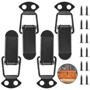 4Pcs Spring Loaded Toggle Latch, 3" Metal Toggle Latch Catch 3'' / 75mm Black