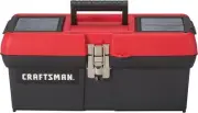 CRAFTSMAN Tool Box, Lockable, Red/Black 15.8"L x 8.2"W x 7.1"H