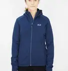 Womens Jack Wolfskin Andean Plateau 1704741 Midnight Blue Full Zip Hooded Jacket