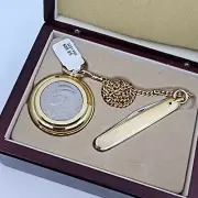 NOS Colibri Half Dollar Kennedy Coin Swiss Pocket Watch W/ Knife New Battery