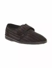 Mens Grosby Thurston Black Slippers Moccasins Warm Night Shoes