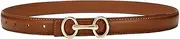 [SPOMUNT] Womens Classic Double Ring Buckle Design Leather Dress Belt，Fashion Belt for Jeans Pants