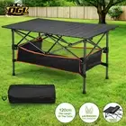 Portable Folding Camping Table Picnic Outdoor Roll-Up Aluminium BBQ Desk w/Bag