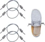 Elastic Shoelaces Strings Replacement Laces for Hey Dude 14In, Grey