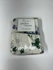 VTG Waverly Garden Room Sweet Violets Set Of 2 Standard Pillowcases NOS