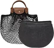 [XIAOYIBAIHUOUK] Handbag Organizer for LE PLIAGE FILET Bag Organizer Wallet Plug-in Organizer for Longchamp(Black)