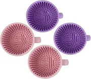 Outanaya 4pcs Silicone Makeup Brush Cleaner Bowl Mini Travel Makeup Brush Cleaning Cup for