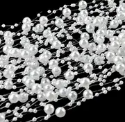 5m White Pearl Bead Garland String Chain Wedding Party Decoration DIY Craft Trim