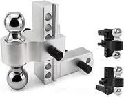 Rxvca Xhitch, Rxvca Trailer Hitch, Hitches with Anti - Theft Pin, Upgrade Trailer Hitch Ball, Bearing 20,000 Pounds, for Trailers, Pickup Trucks (Silver)