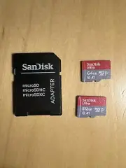 SanDisk Ultra 512GB And 64 GB MicroSD XC Class 10 A1 UHS-1 Mobile Memory Cards