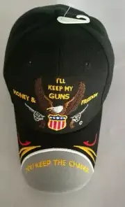 Black Hat Cap Embroidered Ill Keep My Guns Money Freedom You Keep The Change