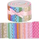 40pcs Cotton Polka Dot Jelly Roll Fabric Pre Cut Strips for Doll Dress Making