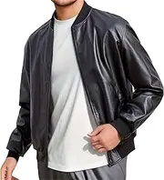 [Zylphorix] Classic Black Leather Jacket for Men - Stylish Biker Design, Durable Material, Perfect for Casual & Smart Occasions