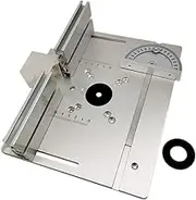 Qudai Set of 3 Router Table Insert Plate Aluminum Alloy Wood Milling Flip Board Trimming Machine Engraving Auxiliary Tool with Miter Gauge Table Saw Woodworking Benches, Silver
