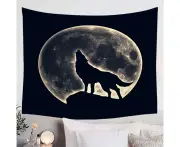 Moon Light Wolf Tapestry