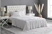 Brosa Sydney Stonewash Cotton Bed Sheet Set (Light Grey, Double)