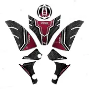 3D Sticker Set Protectors Compatible with/Replacement for Kawasaki Ninja 1000 SX 2023 Metallic Matte Sovereign Red/Metallic Diablo Black