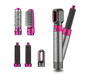 Hot Air Brush for 5 in 1 Hot Air Styler Hair Dryer Comb Multifunctional Styling Tool Fast Heating Crimper Wand Manual Curler