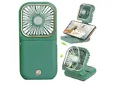 Mini Fan Power Bank Mobile phone power bank Small Fan USB Portable Charger Fan Power Mini Handheld Fan Desk Fan, 3 Speeds(Green)