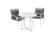 Livsip Outdoor Dining Set 3PCS Round Table Rattan Chair