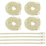 47.2" Flat Purse Chain 8 Pack Light Gold Purse Strap Handbag Chains Straps
