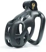 Male Chastity Cage with Lock & 4 Rings Resin Virginity for Men Cock cage Chastity Device Male Restraint (Tight)