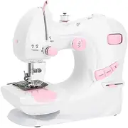 Electric Sewing Machine, Portable Multi-Purpose Light Household Mini Embroidery Tool Manual Sewing Machine (EU Plug)