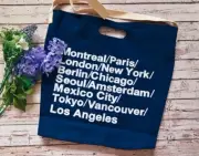 American Apparel Tote Bag in Dark Blue With Canvas Strap