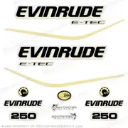 Fits Evinrude 250hp Custom Color Yellow E-Tec Engine Decals-2004-2008