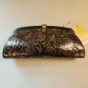 Patricia Nash Tri-Metallic Leather Ardales Crossbody Clutch Bag With DustBag NWT
