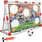 Portable Soccer Goal for Kids– Folding Practice Net with Ball & Pump – Indoor/Outdoor Training Set for Backyard for Young Soccer Players