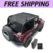 Jeep Wrangler JK Sunshade Roof Cover - 90% Sunlight Blocker with Easy Install