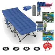 Portable XXL Camping Cot with Mattress & Carry Bag, 79" for Travel/Guests