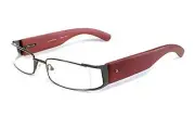 Moda Vision Bamboo-65 Designer Reading Glasses in Gun-Metal & Brown ; +1.00