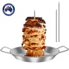 Stainless Steel Detachable BBQ Skewer Stand Kebabs Grill Steak Vertical Rack