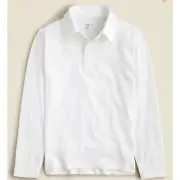 NWT J. Crew Crewcuts Large Kids' Long-sleeve Tech Polo Shirt White