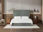My Style Buttoned Headboard & Drawer Base - King / Seaglass / Gas Lift Base