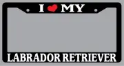 Black License Plate Frame "I Heart My Labrador Retriever" Auto Accessory 445
