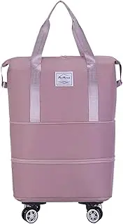 [Generic] High Density Oxford Luggage Package for Short Trips Large Capacity Expandable Universal Wheels OxfordCloth Handbag, light pink