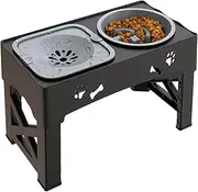 Elevated Slow Feeder | Raised Dog Bowl Stand with Slow Feeder Bowl - Pet Waterer Feeding Supplies for Small Medium Animal Kittens Puppies