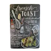 Tin Sign Toast Bread Cook Sprint Drink Bar Whisky Rustic Look
