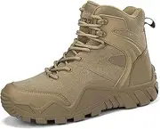 [Generic] Men Waterproof Light Hiking Shoes,Non-Slip Comfortable Mountaineering Ankle Boots for Sport Trekking Wear-Resistant Tactical Security Sneakers (Beige 6 UK)