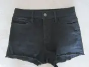 WOMENS ABERCROMBIE & FITCH THE A&F HIGH RISE BLACK STRETCH DENIM SHORTS SIZE 2
