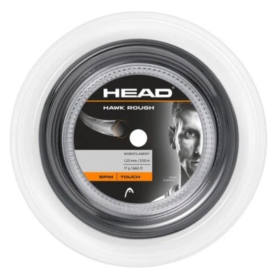 TENNIS STRING HEAD HAWK ROUGH 200M BLACK - 16 GAUGE 1.30MM