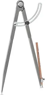 Pencil Compass 12 inch, Precision Woodworking Compass with Wing Divider and Pencil Holder, Metal Compass Ideal for Geometry Drafting and Technical Drawing, Engineering and More