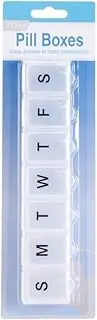 [2PK] LYLAC Homeware 7-Day Pill Box Organiser, Clear Plastic Compartments, Weekly Medication Storage
