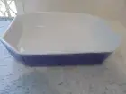 BAKING New Blue White Ceramic Oven Roasting Baking Casserole DISH #